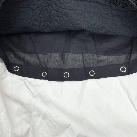 NWT THEORY Yuranda Black Eyelet Tank w/ Convertible Snap Shirt Tail Hem Sz XS - Picture 5 of 7